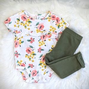 Floral Onesie with Matching Pants